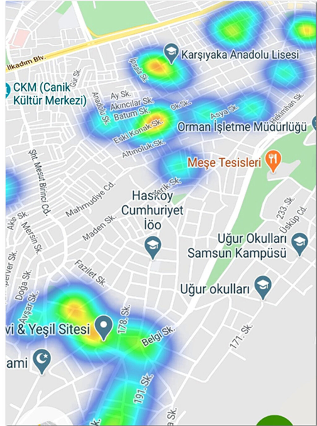 Samsun'un ilçe ilçe Korona Virüs yoğunluğu