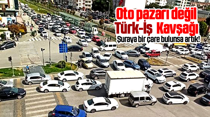 Samsun'un Atakum ilçesinde Türk-İş kavşağında trafik yine felç oldu