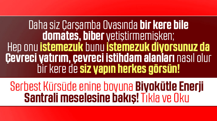 Çarşamba Biyokütle Santraline enine boyuna bakış! Serbest Kürsü analizi