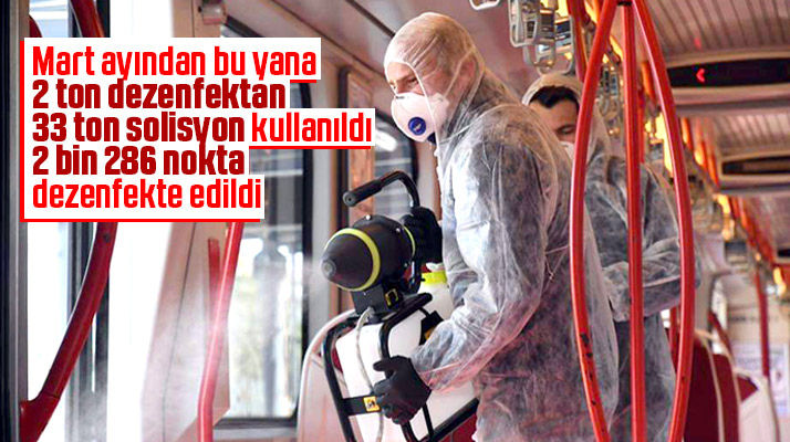 Samsun Büyükşehir Mart ayından bu yana 2 bin 286 noktayı dezenfekte etti