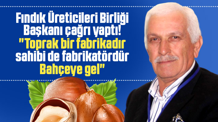 Fındık üreticilerine birlik başkanından çağrı! Toprak bir fabrikadır bahçeye gel