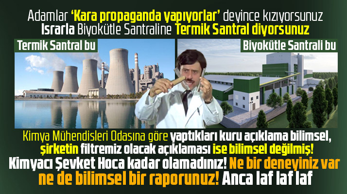 Kimya Mühendisleri Odası Çarşamba Biyokütle Santralini Termik Santral sanıyor