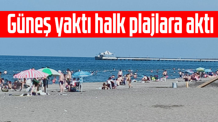 Samsun'da Atakum sahilinde plajlar dolup taştı