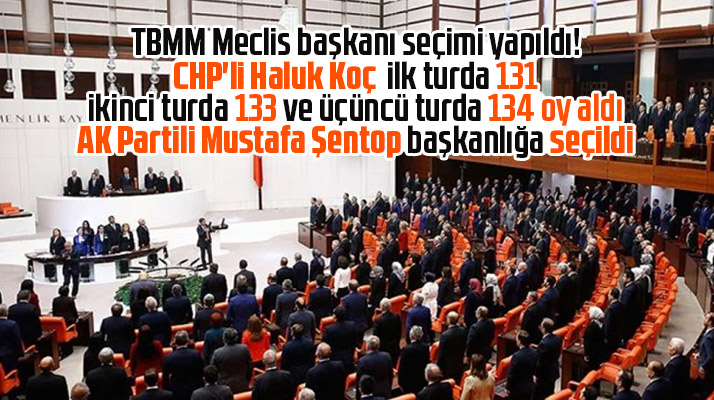 TBMM Başkanlığı seçim sonucu! Mustafa Şentop yeniden seçildi