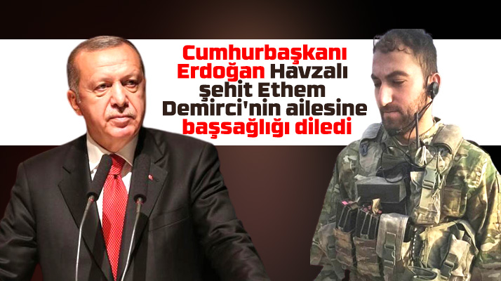Cumhurbaşkanı Erdoğan, Havzalı şehit Ethem Demirci'nin ailesine başsağlığı diledi