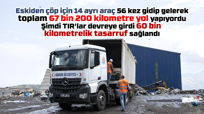 Samsun'da Atakum Belediyesi çöp işinde ATS ile 60 kilometrelik yol tasarrufu sağladı
