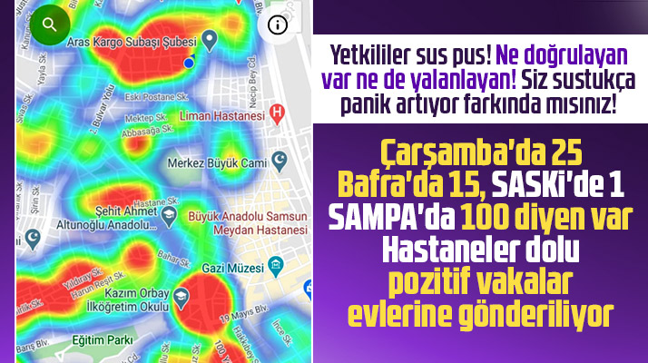 Samsun'da Korona vaka sayıları basına yansıyor yetkililer sus pus!