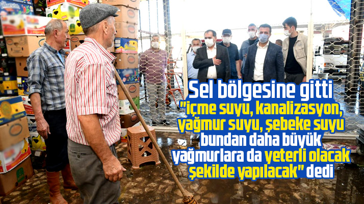 Mustafa Demir sel felaketi geçiren Çarşamba ilçesinde incelemelerde bulundu