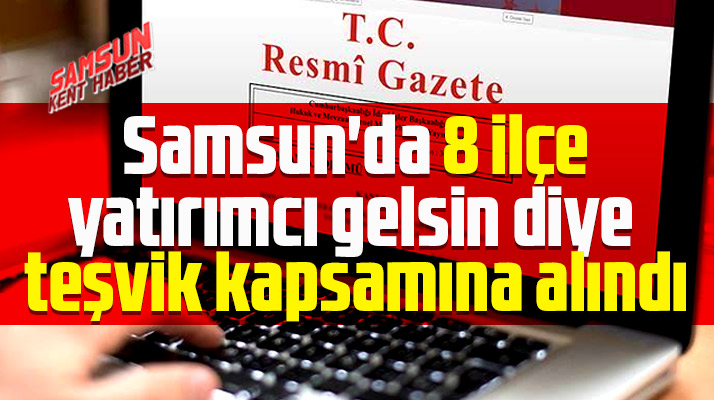 Samsun'a bağlı 8 ilçe yatırımcılar için teşvik kapsamına alındı