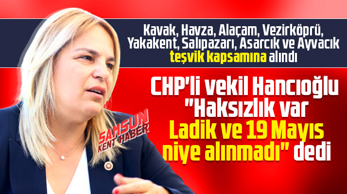 CHP'li Hancıoğlu'ndan teşvik eleştirisi! Ladik ve 19 Mayıs neden alınmadı