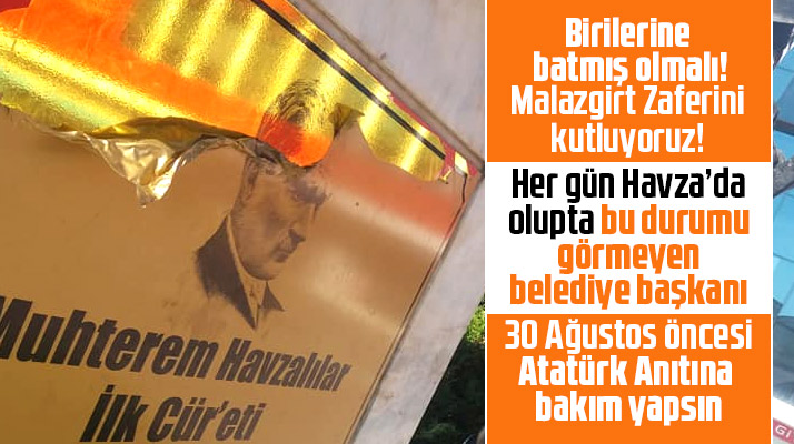 Samsun'un Havza ilçesinde Atatürk Anıtının tahrip edilmesi tepki çekti