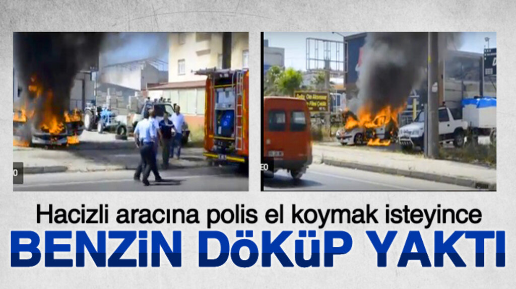 Bafra'da bir vatandaş hacizli arabasına polis el koymak isteyince otomobilini yaktı