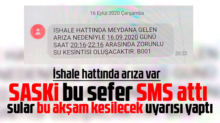 Samsun SASKİ toplu SMS attı! Bu akşam su kesintisi olacak