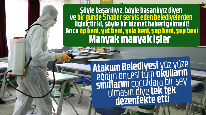 Atakum Belediyesi yüz yüze eğitim öncesi okulları özel solüsyonlarla dezenfekte etti