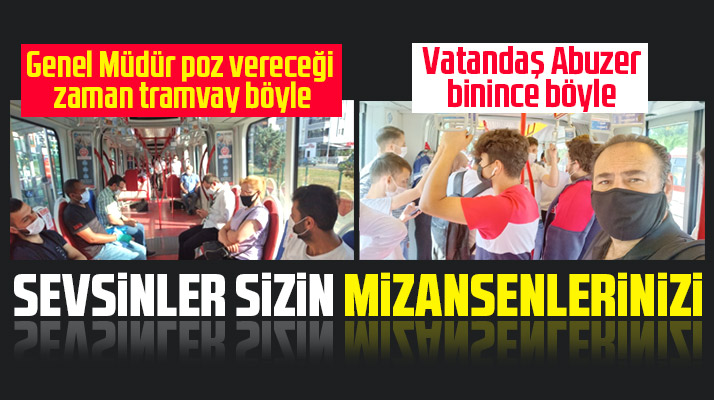 Samsun'da tramvaya genel müdür binince ayakta yolcu yok, vatandaş binince var