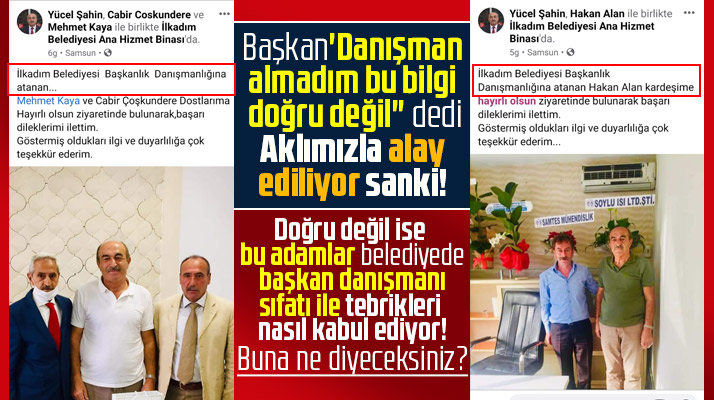 Necattin Demirtaş yalanlıyor kendilerine danışman diyen isimler tebrikleri kabul ediyor