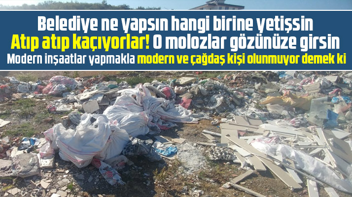 Samsun'un Atakum ilçesinde molozların çevreye atılması tepki çekiyor