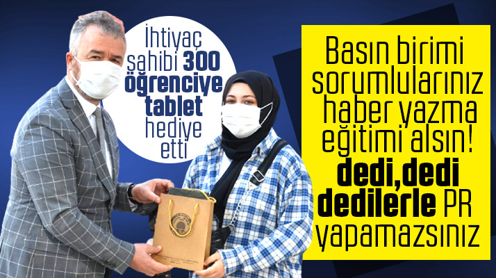 Samsun 19 Mayıs İlçe Belediyesi Başkanı Topaloğlu 300 öğrenciye tablet hediye etti