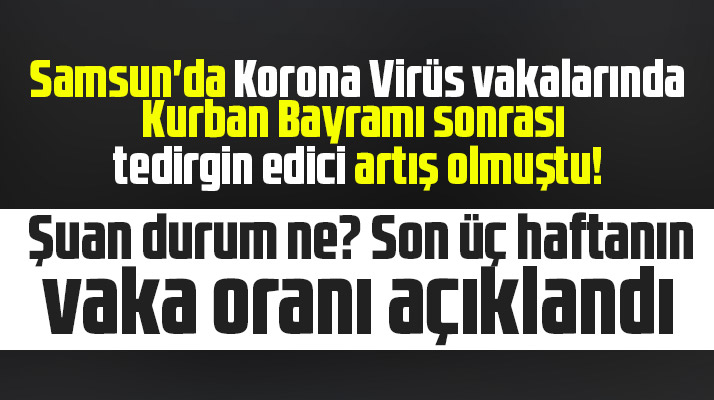 Samsun'un Korona Virüs vakalarında son üç haftanın oran açıklandı