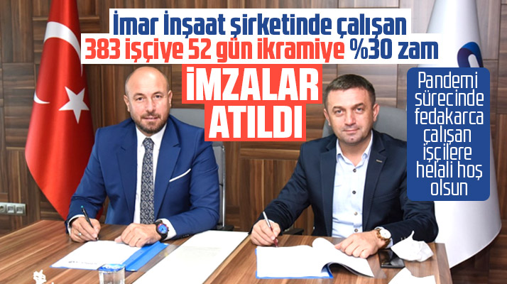 Tekkeköy Belediyesinde işçilere 52 gün ikramiye ve yüzde 30 oranında zam yapıldı