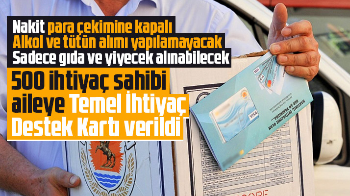 Samsun'da 500 ihtiyaç sahibi aileye temel ihtiyaç destek kartları dağıtıldı