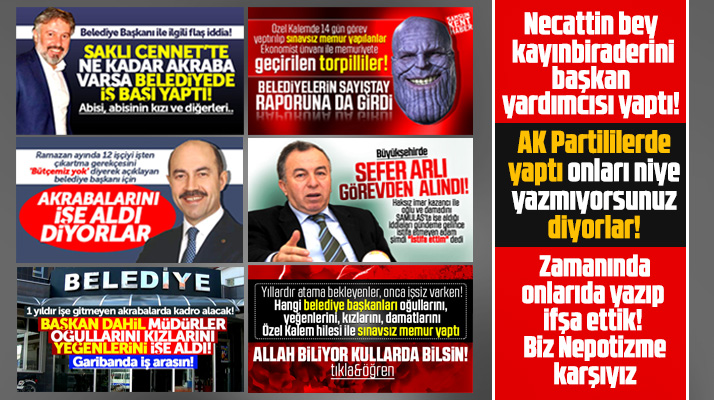 Samsun'da AK Partili Belediyelerde işe alınan akrabalar, memur yapılan torpilliler