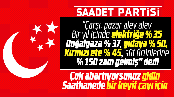Samsun Saadet Partisinden çarşı pazar alev alev açıklaması