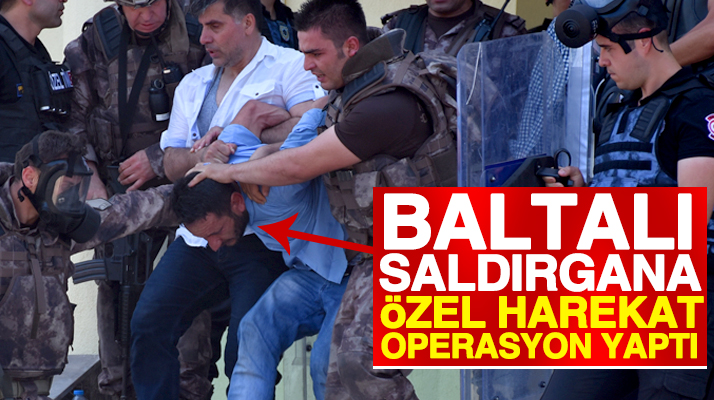 Samsun'da Müftülük binasındaki baltalı saldırgana özel harekat polisi operasyon yaptı