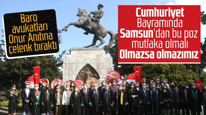 Samsun Onur Anıtında avukatlardan Cumhuriyet Bayramı pozu