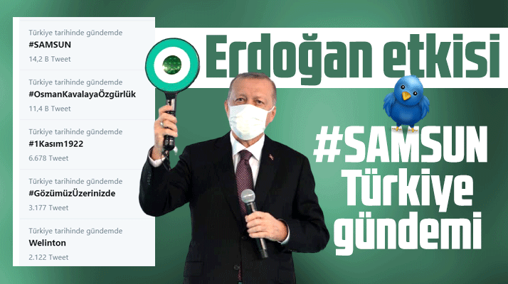 Recep Tayyip Erdoğan geldi Samsun Twitter'da Türkiye Gündemi oldu