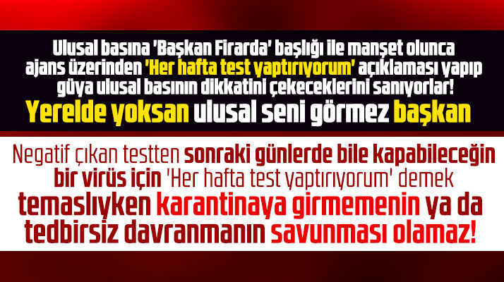 Mustafa Demir'in karantinaya girmeme nedeni 'Her hafta test yaptırıyorum' rehavetiymiş