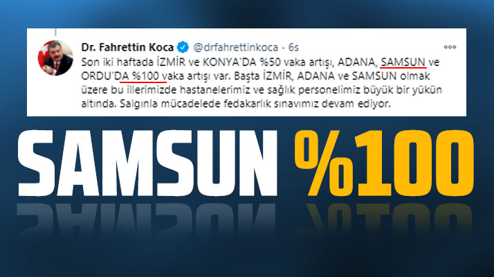Fahrettin Koca açıkladı! Samsun'da Korona Virüs vaka artışı yüzde 100
