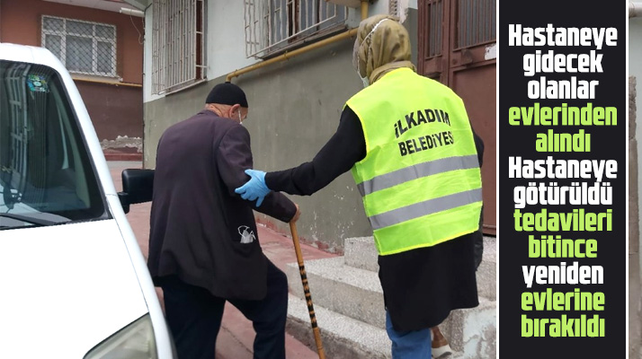 İlkadım Belediyesi hastaneye gidecek olanları belediye araçları ile götürdü