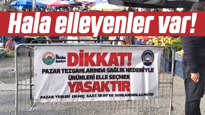 Samsun'da yasağa rağmen pazar yerlerinde meyve sebzelere elle temas edenler uyarıldı