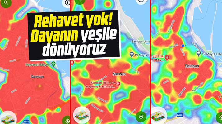 Samsun'un KoronaVirüs yoğunluğu haritası kırmızıdan, yeşile dönmeye başladı
