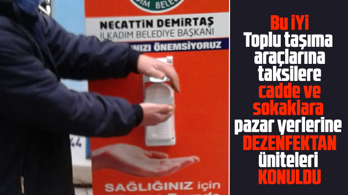 İlkadım Belediyesi cadde ve sokaklara dezenfektan üniteleri koydu
