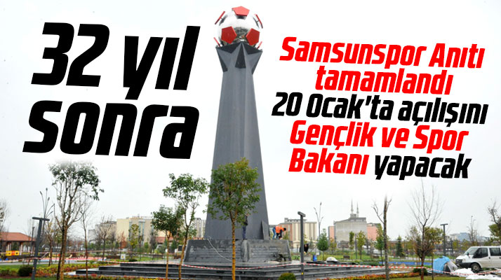 Samsun'da Millet Bahçesine konulan Samsunspor Anıtı'nın açılışı 20 Ocak'ta yapılacak