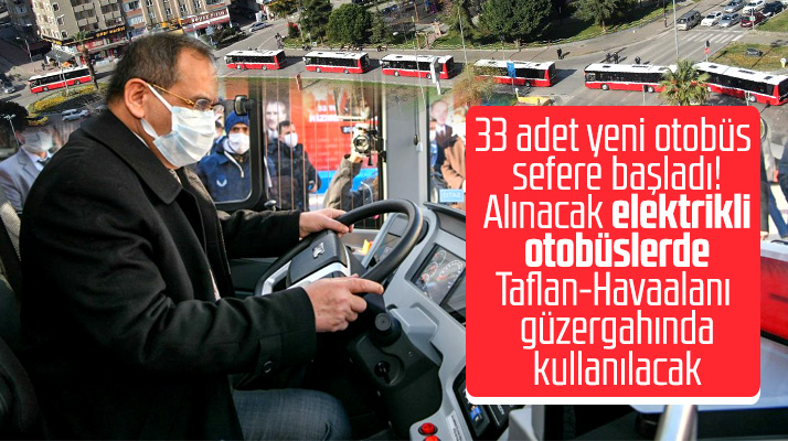 Samsun Büyükşehir Belediyesinin yeni aldığı 33 otobüs sefere başladı