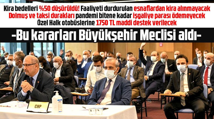 Samsun Büyükşehir Meclisinden pandemi nedeniyle esnaflara destek kararları alındı