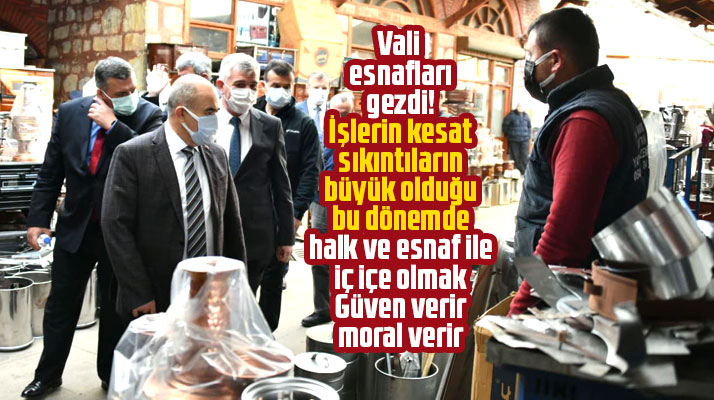Samsun Valisi Zülkif Dağlı Vezirköprü ilçesinde esnaf ve vatandaşları ziyaret etti