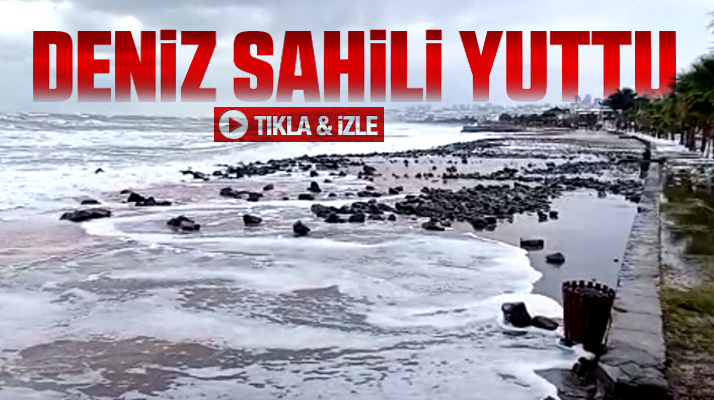 Samsun'da Atakum ilçesi sahilini dev dalgalar adeta yerle bir etti