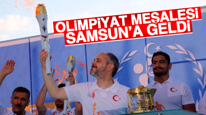 Samsun'da İşitme Engelliler Olimpiyatları meşalesi törenle karşılandı