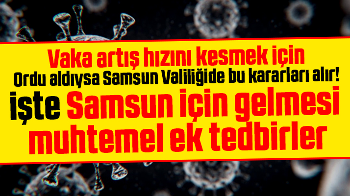 Samsun'da vaka artış hızını kesmek için alınması muhtemel ek tedbirler