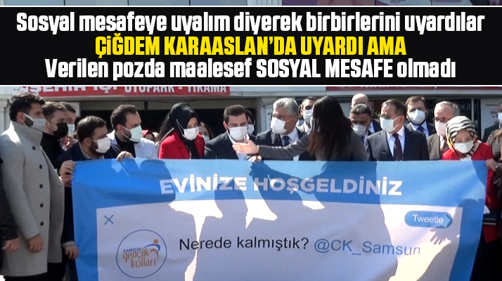 AK Parti İl Başkanlığı önünde MYK'ya seçilen Çiğdem Karaaslan'a karşılama töreni