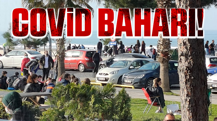 Samsun'da Atakum sahili tıklım tıklım oldu adeta Covid Baharı yaşandı