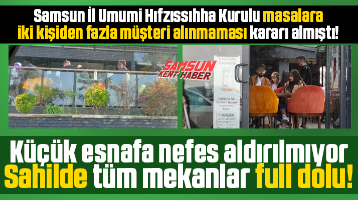Samsun'da Atakum sahilinde mekanlar müşterilerle dolup taştı