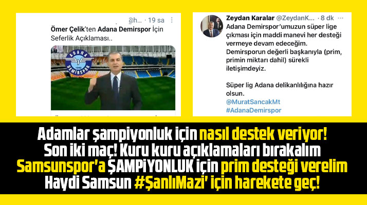 Yılport Samsunspor'a şampiyonluk için prim desteği verilmeli