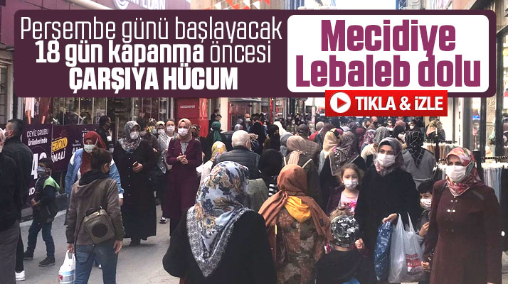 Samsun'da tam kapanma öncesi alışverişe çıkanlar sokakları tıklım tıklım doldurdu