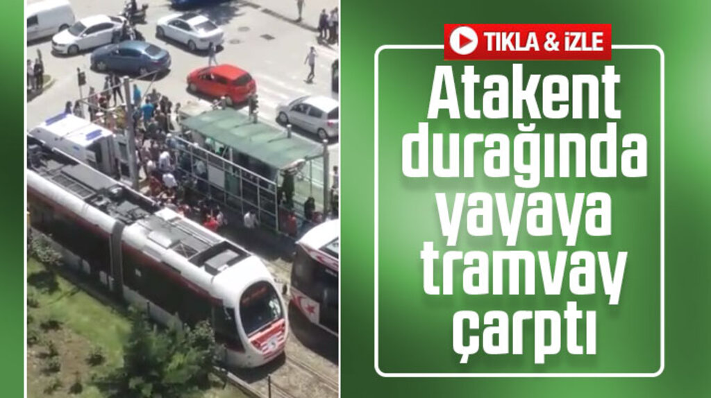 Samsun'da Atakum-Atakent durağında tramvay yayaya çarptı