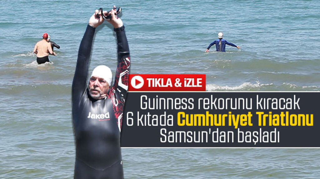 Samsun'a Fransa'dan gelen Erhan Turan 6 kıtada Cumhuriyet Triatlonu yapacak